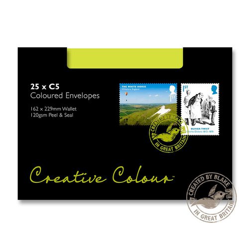 Buy a 25 pack of Acid Green coloured envelopes in a C5 peel & seal wallet. Suitable for creative marketing, greeting cards and invitations, leaflets and much more! 