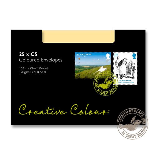 605019 Blake Creative Colour Chalk White Peel & Seal Wallet 162X229mm 120Gm2 Pack 25 Code 45355 3P