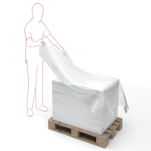 623390 | Polythene pallet top sheets help to protect goods that have been loaded onto a pallet, ready for shipping. Quick and easy to use, simply put on top of packed goods and then secure in place by wrapping and then strapping the pallet. The combination of a pallet top sheet and stretch film will help to protect the goods from moisture, dirt and grease.