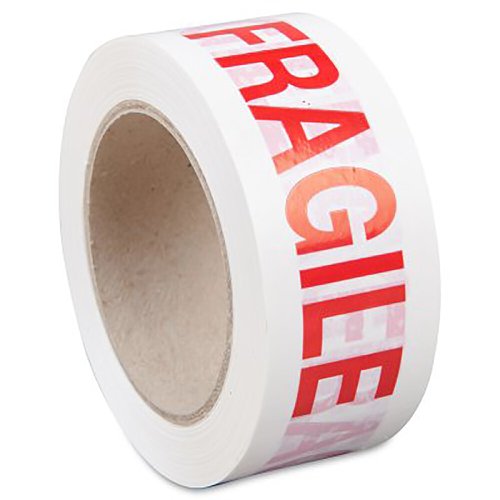 Hta Printed Tape Fragile Red On White 50mmx66M Pack 6