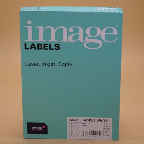 Image A4 Multiprint Permanent Labels FSC4 Rccddvd 118mm Dia. 2 Lab/Sh 100Sh/Pk