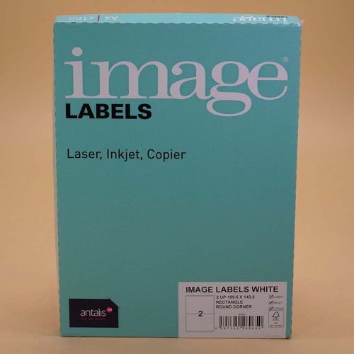 610833 Image A4 Multiprint Permanent Labels FSC4 Rc199.6x143.5mm 2 Lab/Sh 100Sh/Pk