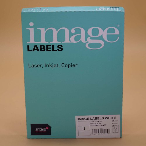Image A4 Multiprint Permanent Labels FSC4 Sc210x99mm 3 Lab/Sh 100Sh/Pk  610848