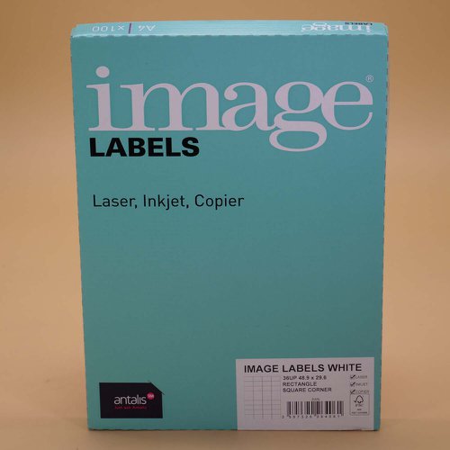 610850 Image A4 Multiprint Permanent Labels FSC4 Sc48.9x29.6mm 36 Lab/Sh 100Sh/Pk