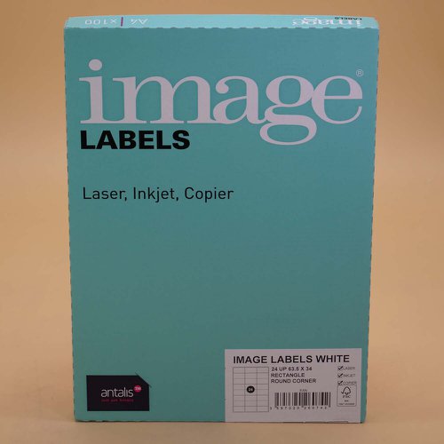 610842 | Image Labels are a paper based label in a variety of sizes with either round or square corners and a permanent adhesive to ensure optimum performance. They are packed 100 sheets per box with FSC certified paper face.  Ideal for address labels and a wide array of labelling applications.