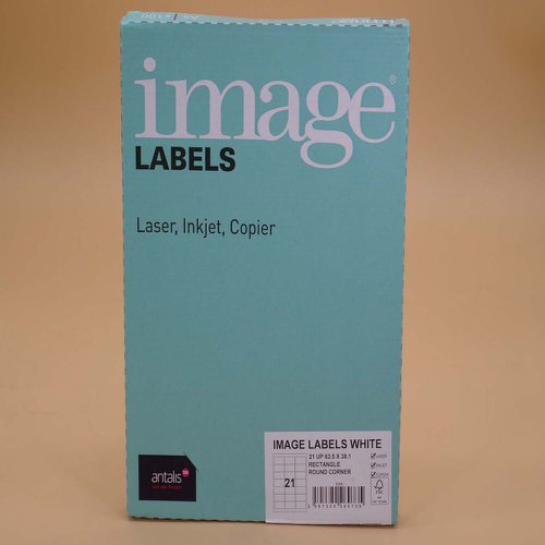 Image A4 Multiprint Permanent Labels FSC4 Rc63.5x38.1mm 21 Lab/Sh 100Sh/Pk B.V.Blana