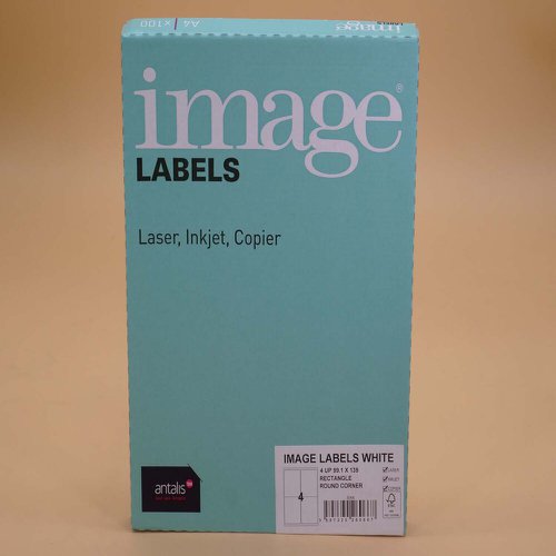 Image A4 Multiprint Permanent Labels FSC4 Rc99.1x139mm 4 Lab/Sh 100Sh/Pk