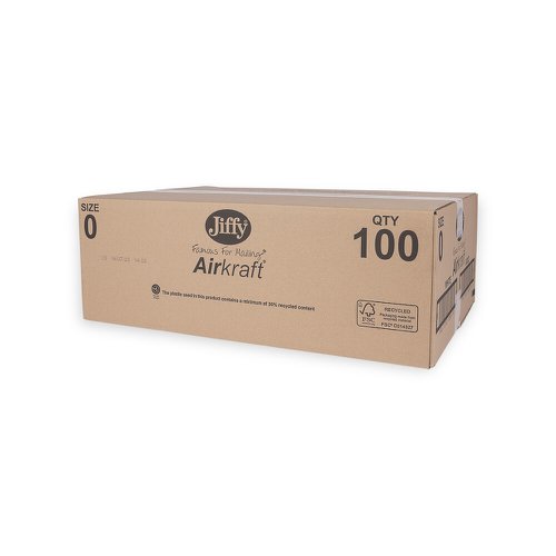 611431 Jiffy Airkraft Mailers 0 White Int 140x195mm Ext 170x210mm Box 100
