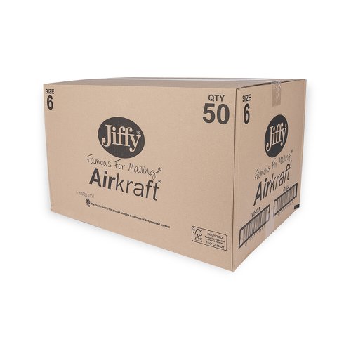 611439 Jiffy Airkraft Mailers 6 White Int 290x445mm Ext 320x460mm Box 50