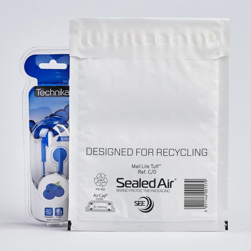 Sealed Air Mail Lite Tuff Poly Bubble Mailer C/0 White Int 150mmx210mm Box 100  612101