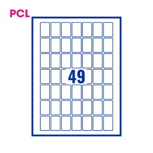 Pcl2538 White Perm Labels 49 Lab/Sht 9800/Bx 200Sh A4/Bx