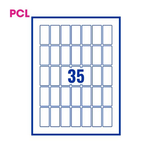 Pcl2551 White Perm Labels 35 Lab/Sht 7000/Bx 200Sh A4/Bx