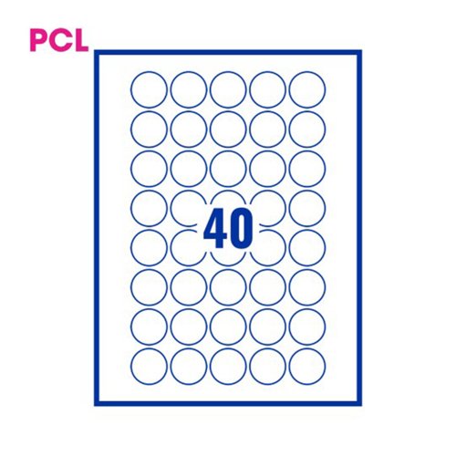 Pcl32 White Perm Labels 40 Lab/Sht 8000/Bx 200Sh A4/Bx