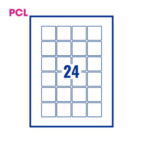 Pcl4040 White Perm Labels 24 Lab/Sht 4800/Bx 200Sh A4/Bx