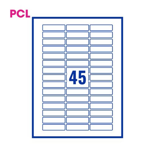 Pcl5816 White Perm Labels 45 Lab/Sht 9000/Bx 200Sh A4/Bx