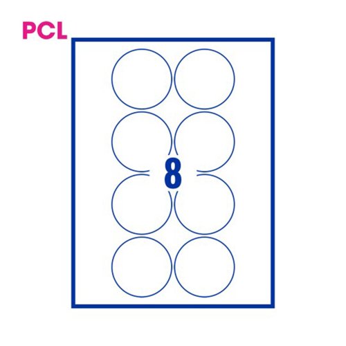 Fluorescent Lemon Label Pcl69Lemon 69mm Diameter Perm 200Shts/Bx 8/Sheet 3P
