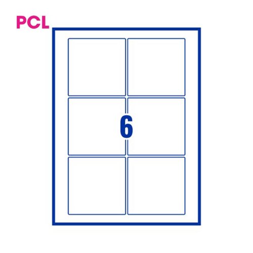 Orange Pcl9090 Perm Adh 6Up Per A4 Sheet 200 Sheets Per Box (1200Lbl/Per Box) 3P