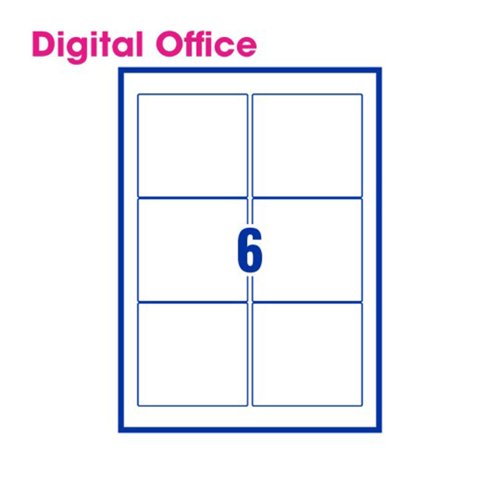 Office Removable Labels A4 Yellow 6 Labels Per Sheet Pack 100 3P