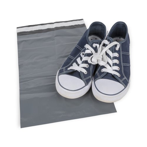 635495 Polythene Mailing Bags, 230 x 320mm with 50mm flap, 50mu, Grey