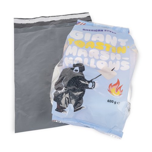 Polythene Mailing Bags, 250 x 350mm with 50mm flap, 50mu, Grey  635496
