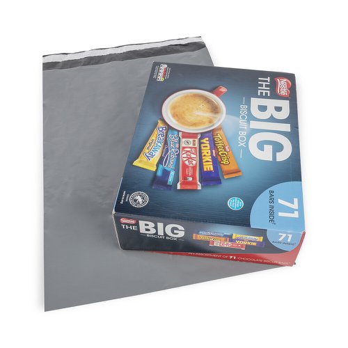 Polythene Mailing Bags, 330 x 485mm with 50mm flap, 50mu, Grey