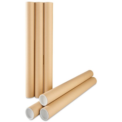 Postal Tube 50mm Diameter, 610mm x 1.5mm With End Caps Pack of 10