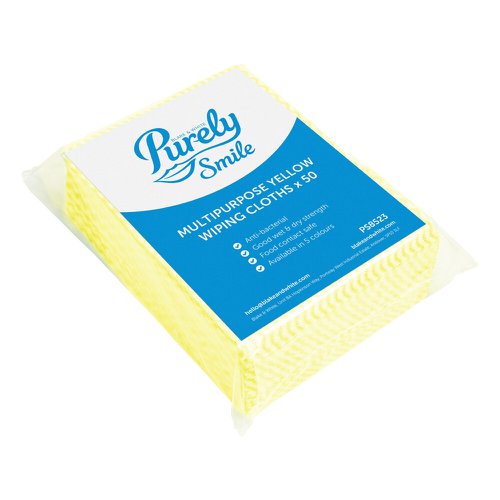 Purely Smile Multipurpose Wiping Cloths Yell Pack 50