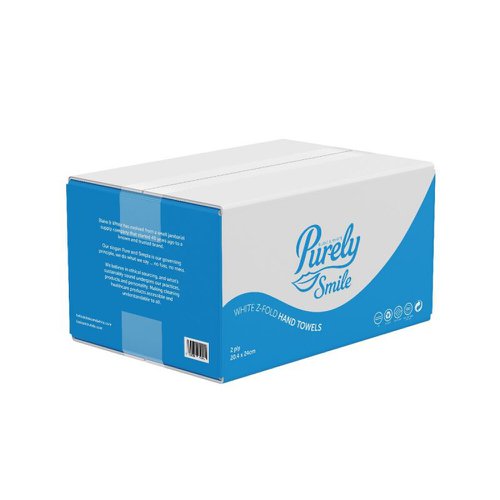 Purely Smile Hand Towel C Fold 2Ply White Case/2400 Blake & White