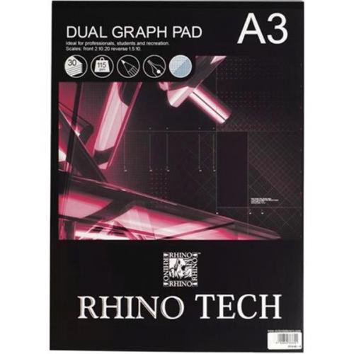 Rhino Art And Tec Rhino Graph Pad G2 G1 A3 30 Leaves Pack Of 2 Rta3G 3P