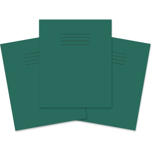 616267 Rhino Exercise Book Top Blank Bottom 8mm Ruled 205X165mm Dark Green 48Page Pack Of 100 Ex342287 3P