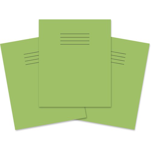 616272 Rhino Exercise Book 8mm Ruled Margin 205X165mm Light Green 64 Page Pack Of 100 Ex67637 3P