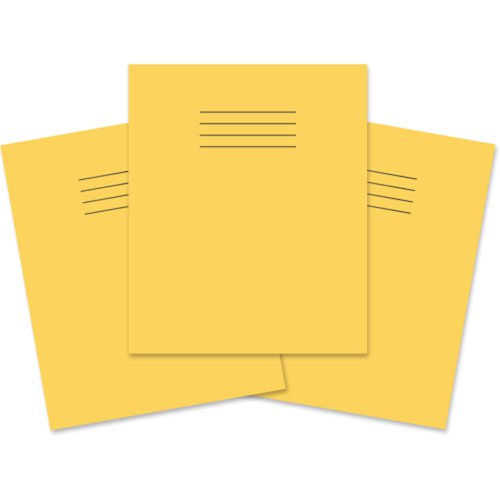 616273 Rhino Exercise Book 8mm Ruled Margin 205X165mm Yellow 64 Page Pack Of 100 Ex67666 3P