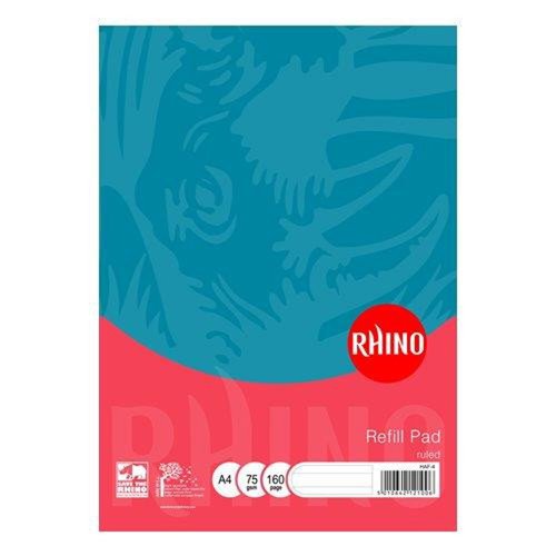 Rhino Refill Pad 8mm Ruled Headbound A4 80 Leaves Pack Of 6 Haf 3P Victor Stationery