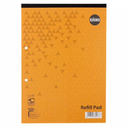 Rhino Refill Pad 8mm Ruled And Margin Headbound A4 50 Leaves Pack Of 10 Re4Fmh 3P