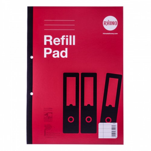 Rhino Refill Pad 8mm Ruled Margin Sidebound A4 160 Leaves Pack Of 3 Sdfm 3P