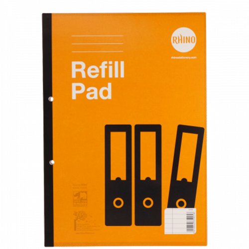 Rhino Refill Pad 6mm Ruled Margin Sidebound A4 160 Leaves Pack Of 3 Sdnm 3P