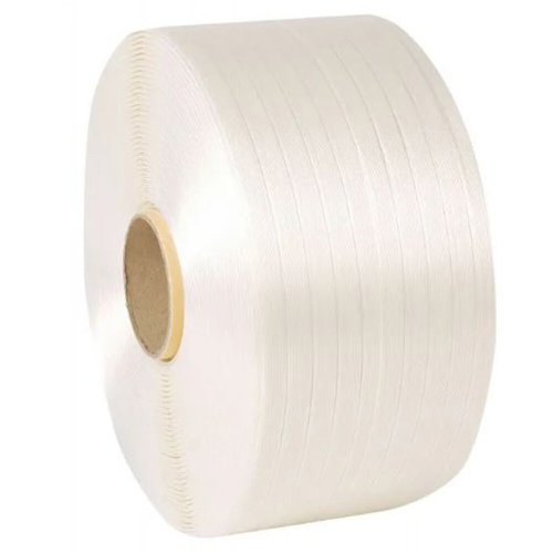 Hot Melt Cord Polyester Strapping White 370kg Breaking Strain 13mm x 1100m 78mm Core