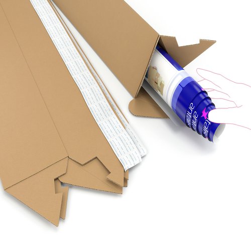 An alternative to round postal tubes these triangular tubes are strong, easy to pack and stack.  Palletised flat pack they save space over conventional round tubes and wont roll off conveyoring systems.  Complete with peel and seal tape for ease of closure there is need for additional packaging tape.
