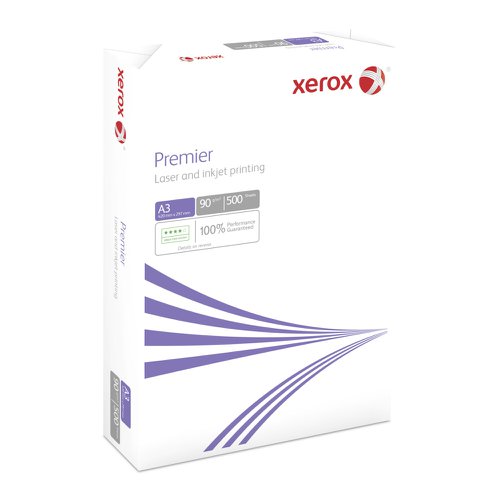 XX91853 | Designed for mono inkjets and laser printers, Xerox Premier A3 Paper is the premium choice for business copier paper. The high opacity ensures sharp contrast for text, even when printing on both sides of the page. The smooth surface is designed for reliable performance when printing high volumes, reducing jams. It's eco-friendly as well, produced with EU Ecolabel certification. This standard weight 90gsm paper is ideal for general office use.