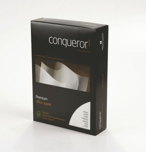 Conqueror Paper Mixed Sources Texture Contour Brilliant White FSC4 A4 100Gm2 Watermarked Pack 500