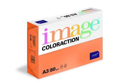 Image Coloraction Tinted Paper A3 80gsm Deep Orange Amsterdam (Pack 500) 21338 610763