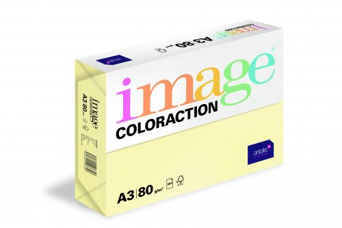 Image Coloraction Tinted Paper A3 80gsm Pale Yellow Desert (Pack 500) 89629 610955