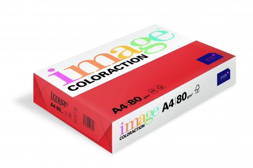 Coloraction Tinted Paper Deep Red (Chile) FSC4 A4 210X297mm 80Gm2 Pack 500