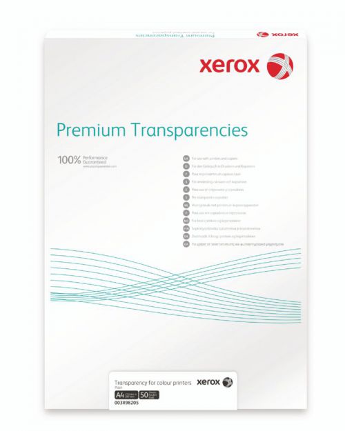Xerox Premium Transparency Plain 115Mic A4 210 x 297mm FSC4 Pack 50 003R98220