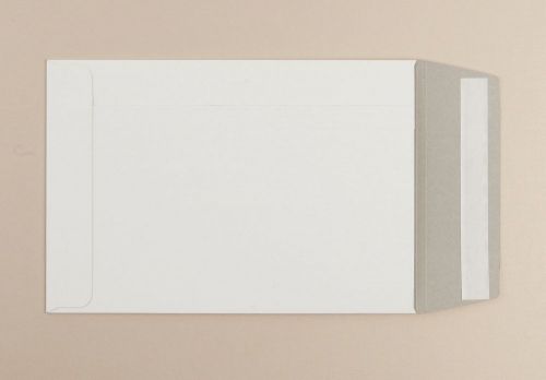 616216 | 100% recycled white board envelopes, ideal for calendars and other marketing communications. Use For, All postal applications where contents require all round protection from folding or creasing. Techniques, Ball point/pencil writable.  Also receptive to adhesive/gummed address label.  Some grades printable by flexo/offset litho overprint.  Pre-test required.
