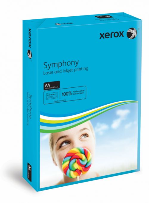 Xerox A4 Symphony Tinted 80gsm Dark Blue Copier Paper (Pack of 500) 003R93959
