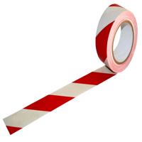 Pvc Hazard Tape White And Red 50mmx33M Pack 6