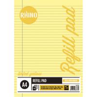 Rhino Refill Pad A4 50L 8MM RULED & MARGIN HEADBOUND YELLOW PACK 6 HAYFM-6