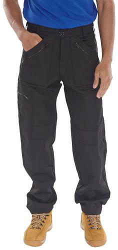 Poly-Cotton Workwear Action Work Trousers Black 38   Awtbl38