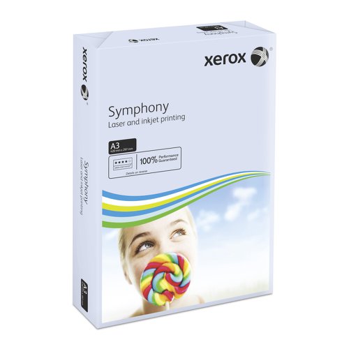 Xerox Symphony Pastel Blue A3 297X420mm 80Gm2 FSC4 Pack 500 Plain Paper PC2430